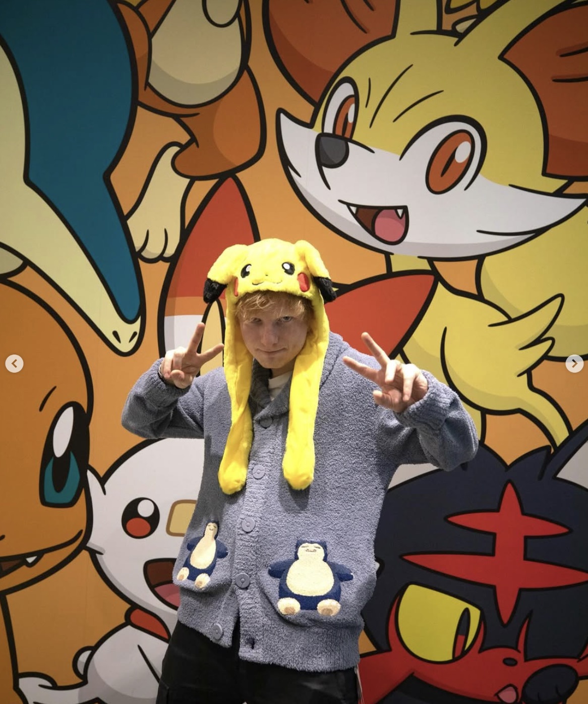 Ed Sheeran wearing the Gelato Pique Pokémon collab
