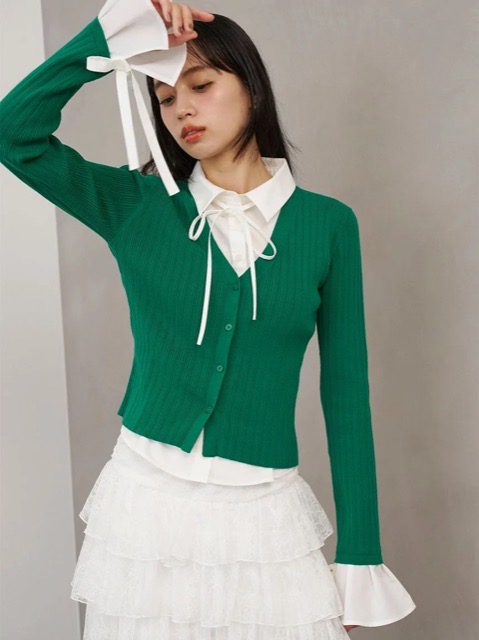SNIDEL Shirt Layered Knit Top